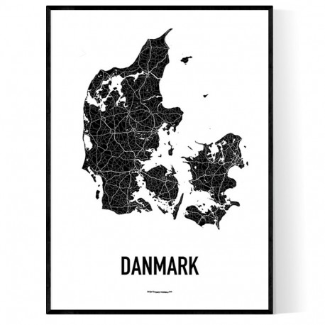 Danmark Karta 2 Poster