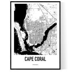 Cape Coral Karta Poster