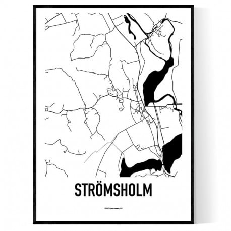 Strömsholm Karta Poster. Köp Stadskartor och Sverigekartor hos Wallstars