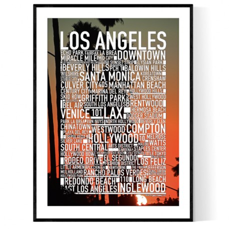 Los Angeles Palms Sunset Poster