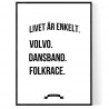Volvo Dansband Folkrace Poster
