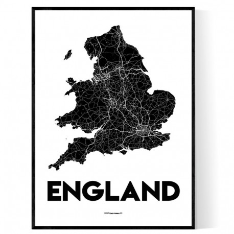 England Karta Poster