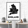 England Karta Poster