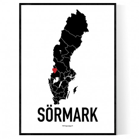 Sörmark Heart Poster. Köp Stadskartor och Sverigekartor hos Wallstars