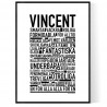 Efternamn Vincent Poster 