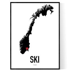 Ski Heart Poster