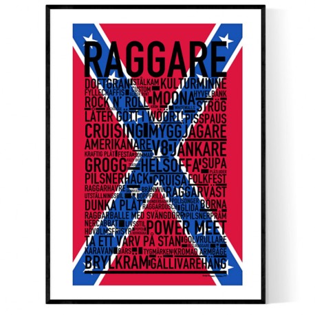 Sydstatsflagga Raggare Poster