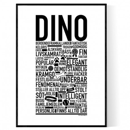 Dino Hundnamn Poster