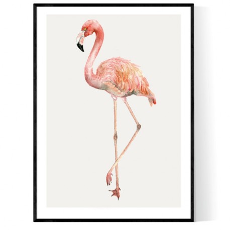 Single Flamingo Poster