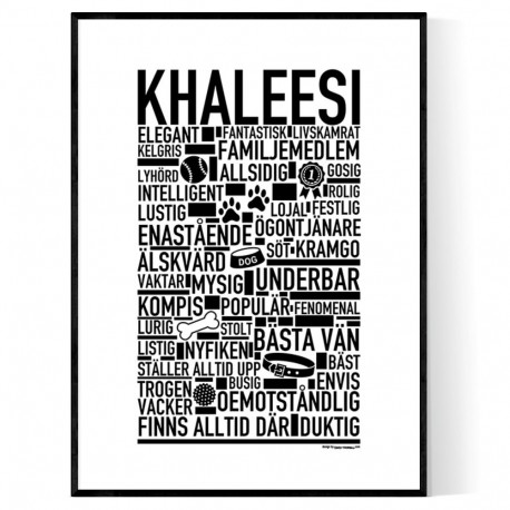 Khaleesi Hundnamn Poster
