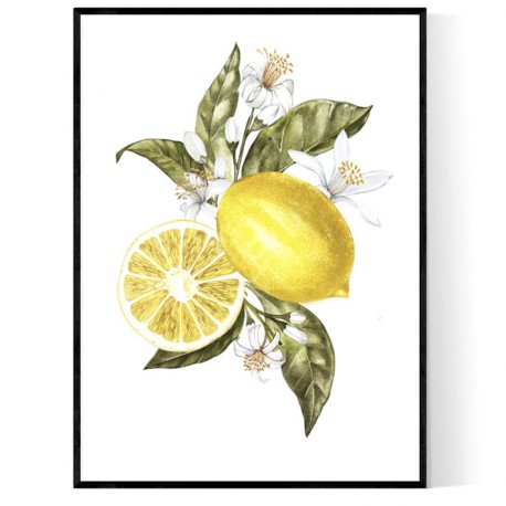 Lemons Flowers Poster