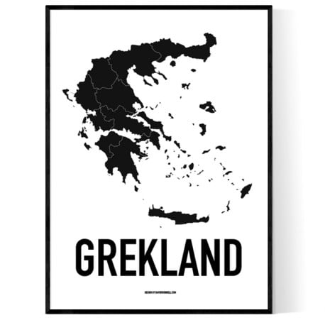 Grekland Karta Poster