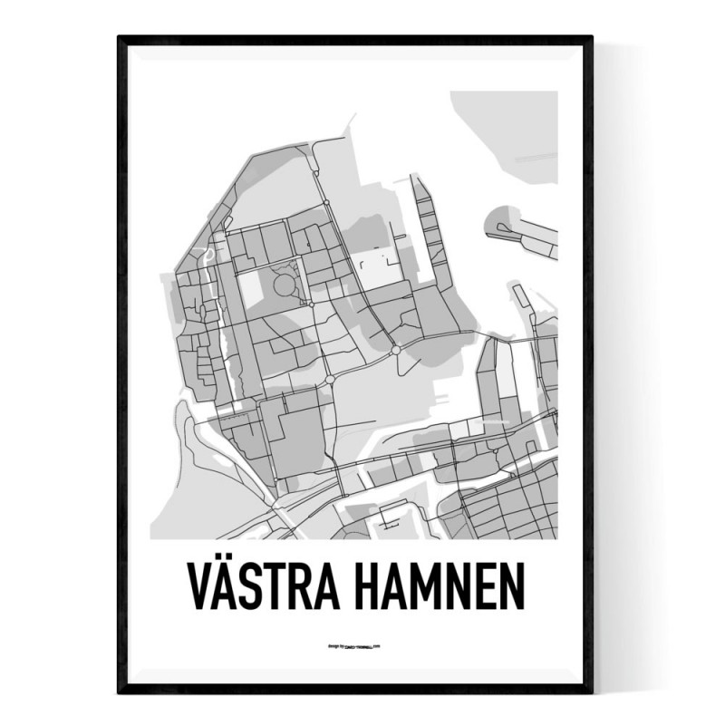 Västra Hamnen Karta Poster