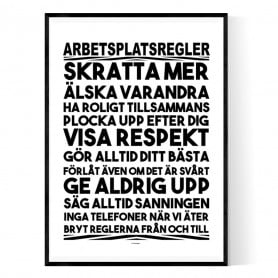 Arbetsplatsregler Poster