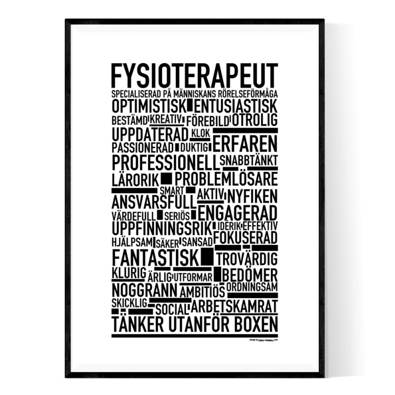 Fysioterapeut Poster. Text-tavlor och online.