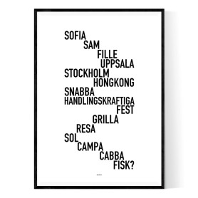 Poster med upp till 15 valfria ord.