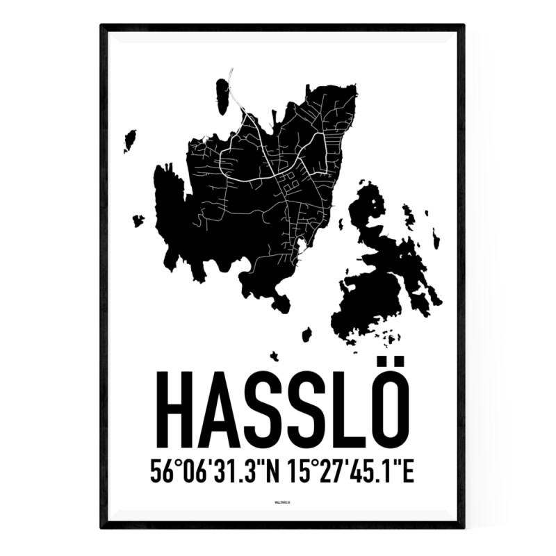 Hasslö Karta Poster