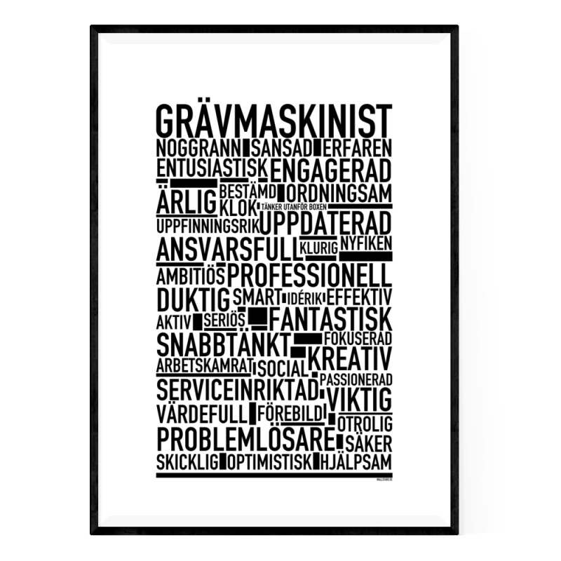 Grävmaskinist Poster
