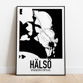 Hälsö Karta Poster