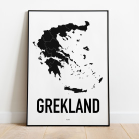 Grekland Karta Poster
