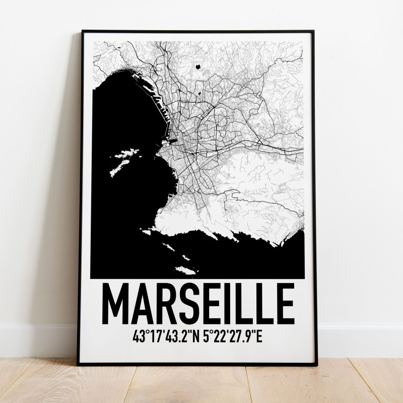 Marseille Karta Poster