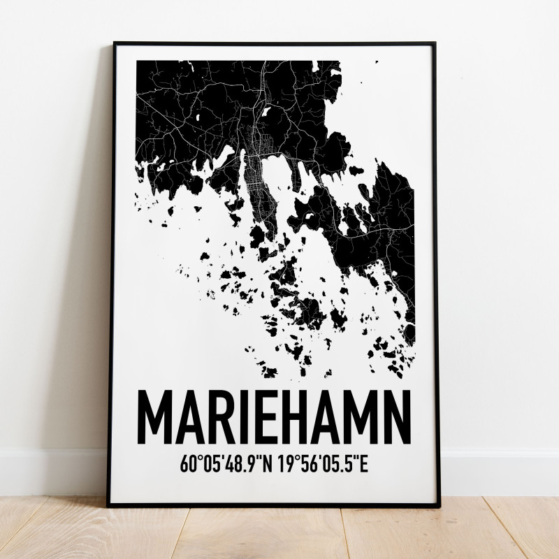 Mariehamn Karta Poster