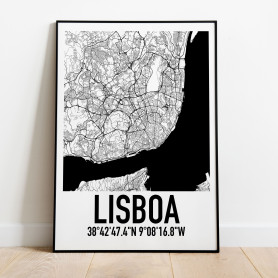 Lissabon Karta Poster