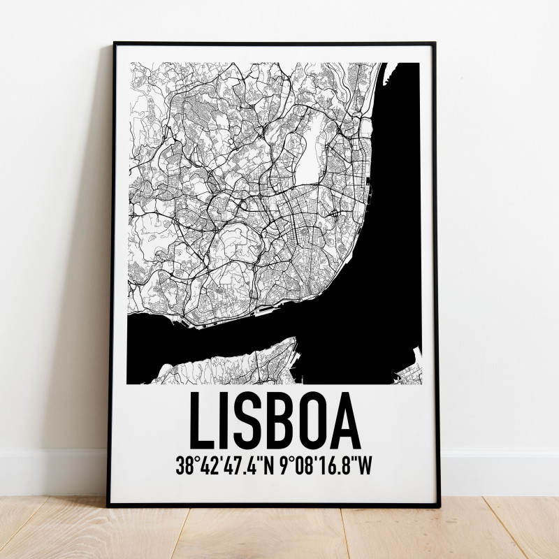 Lissabon Karta Poster