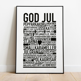 God Jul Svart Poster
