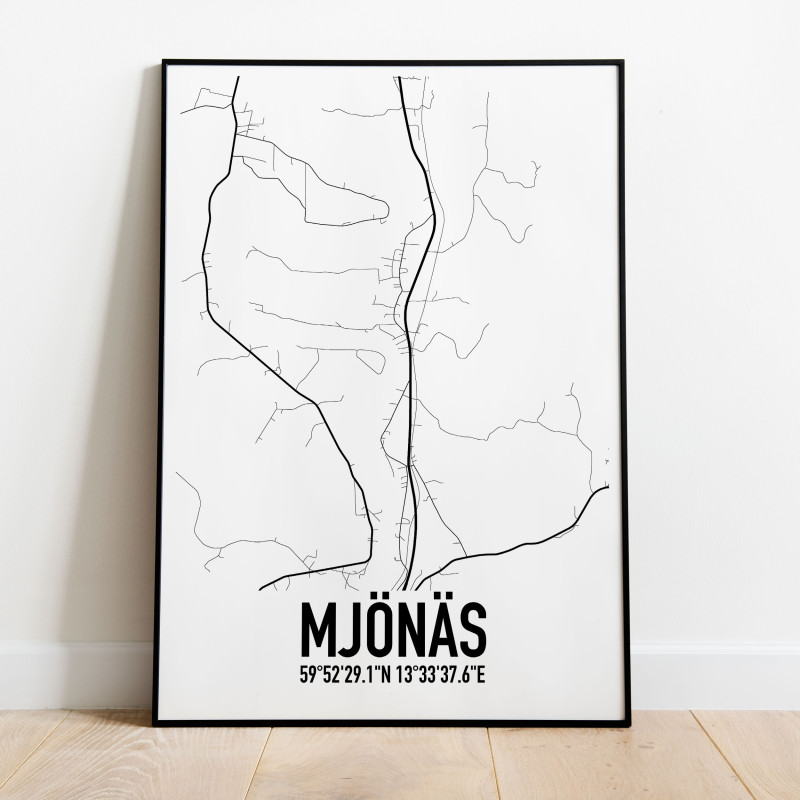 Mjönäs Karta Poster