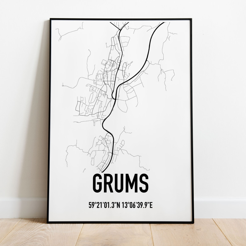 Grums Karta Poster