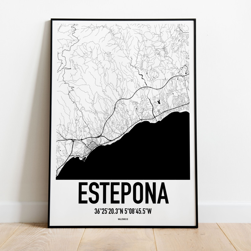 Estepona Karta Poster