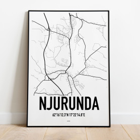 Njurunda Karta Poster