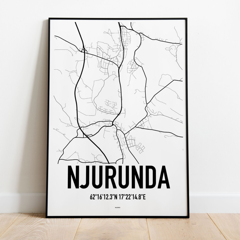 Njurunda Karta Poster
