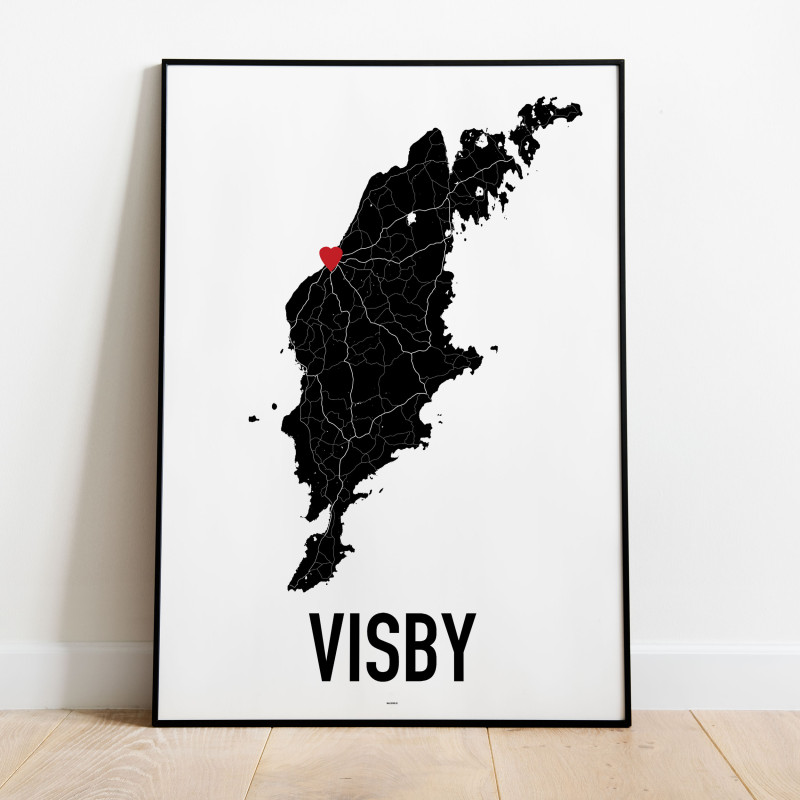 Visby Gotland Heart Poster