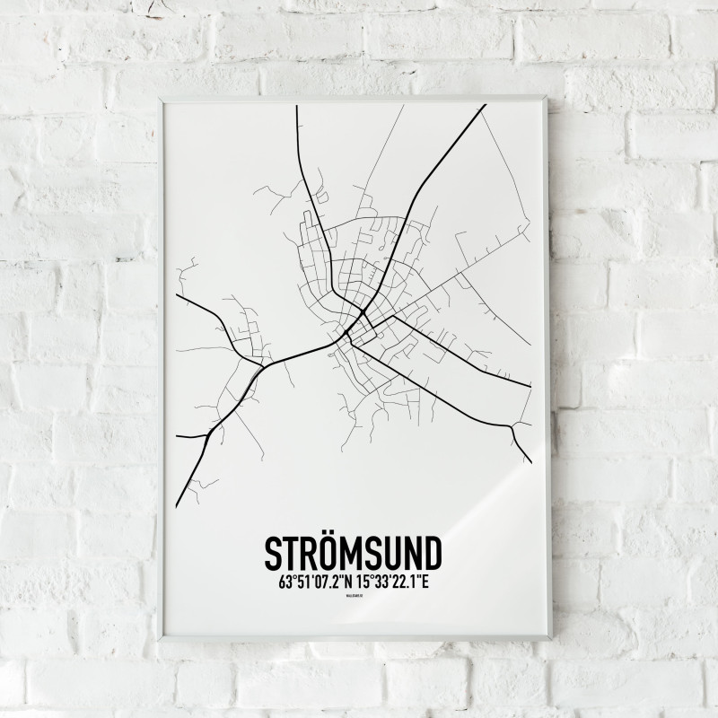 Strömsund Karta Poster