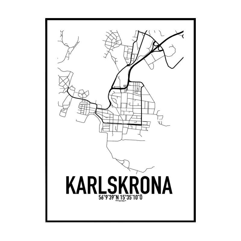 Karlskrona Karta. Hitta dina posters online hos Wallstars