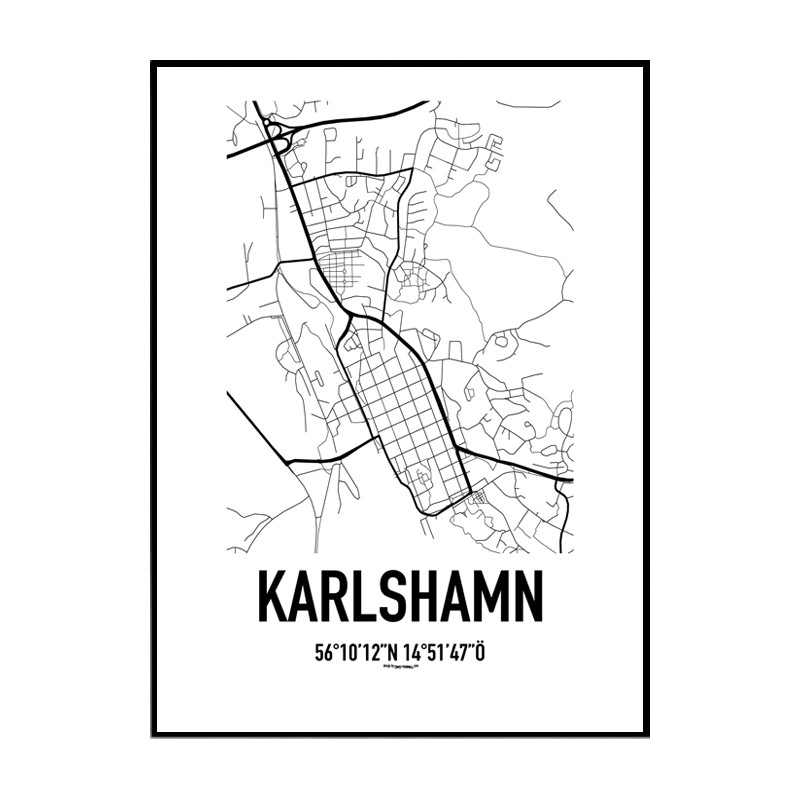 Karlshamn Karta Poster. Hitta dina posters online hos Wallstars