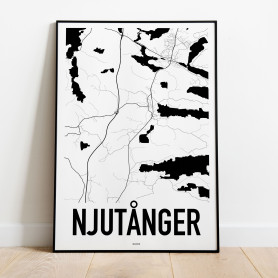 Njutånger Karta Poster