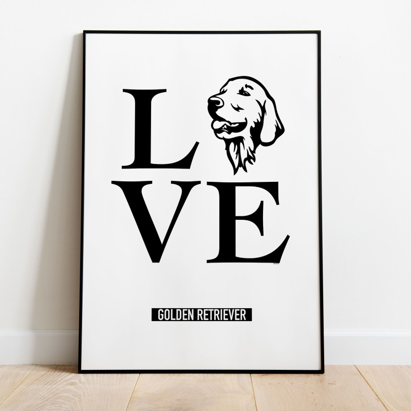 Golden Retriever Love Poster