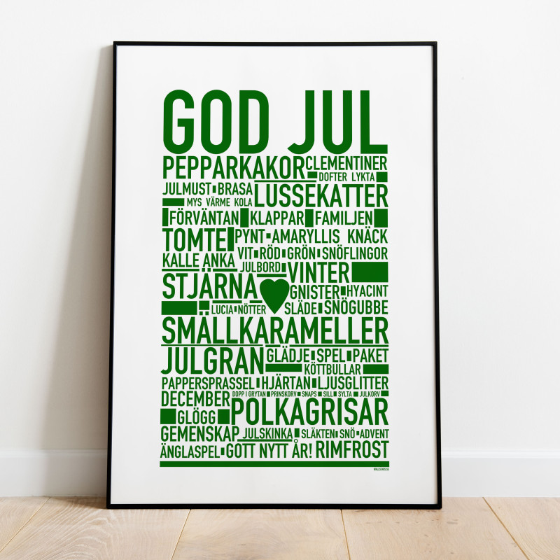 God Jul Grön Poster