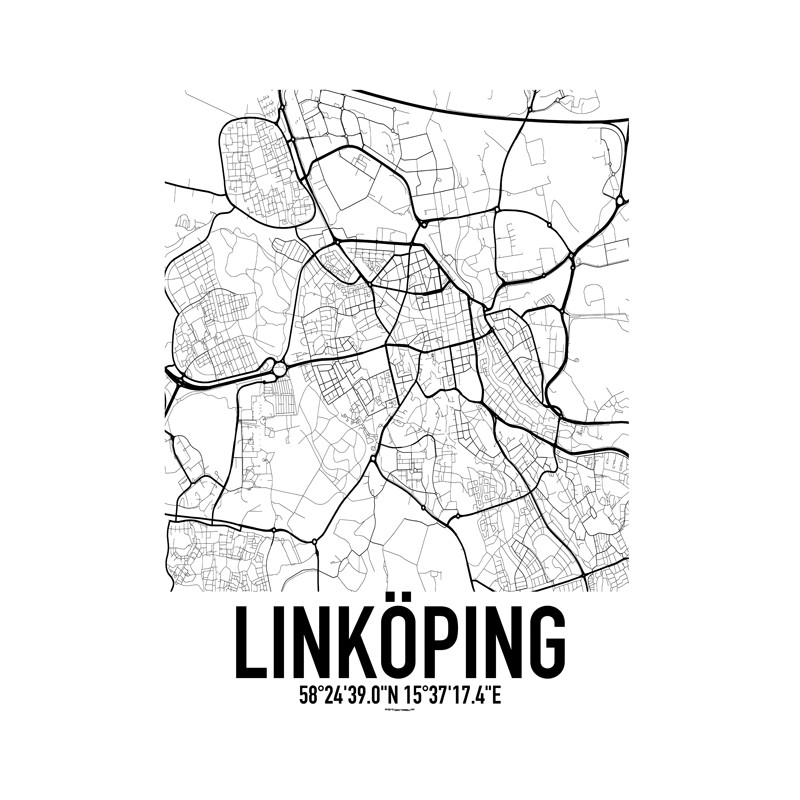 Linköping Karta Poster. Hitta dina posters online hos Wallstars