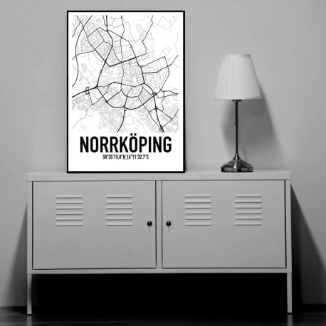 Norrköping Karta Poster. Hitta dina posters online hos Wallstars