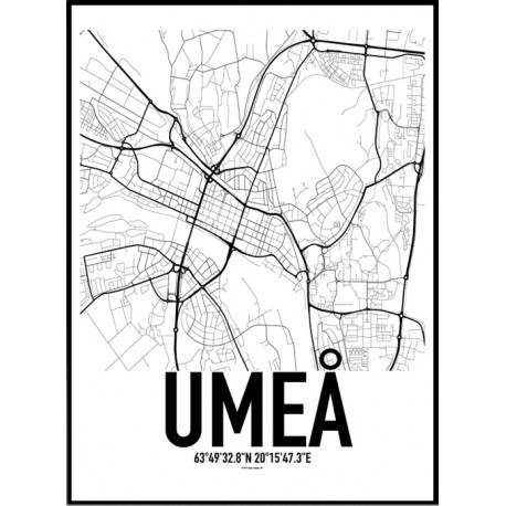 Umeå Karta Poster. Hitta dina posters online hos Wallstars