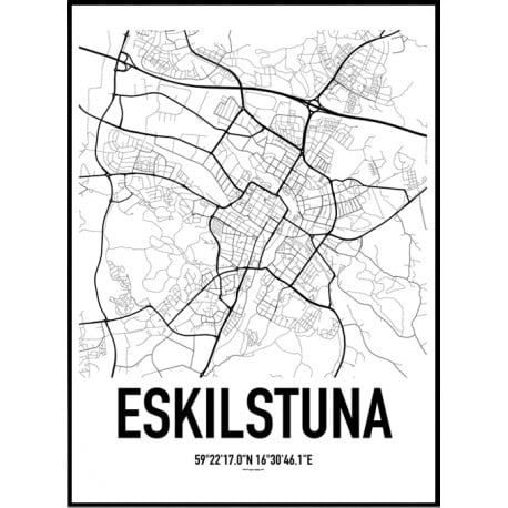 Eskilstuna Karta Poster. Hitta dina posters online hos Wallstars