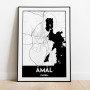Åmål Urban Karta Poster