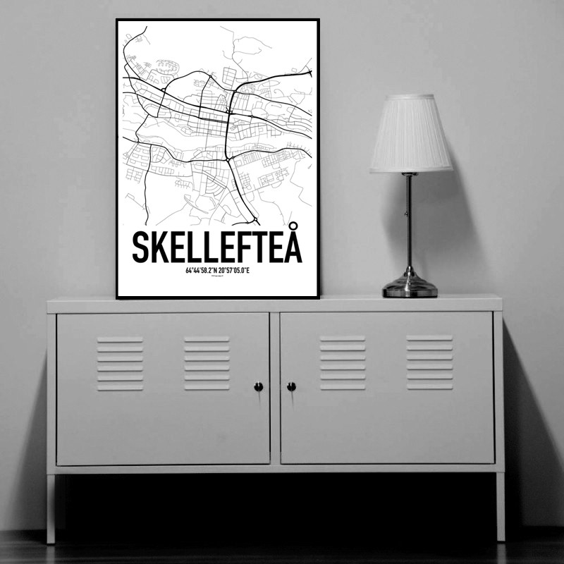Skellefteå Karta Poster. Hitta dina posters online hos Wallstars