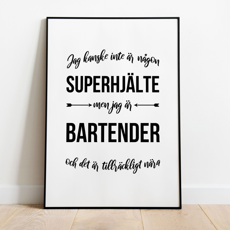 Bartender Hjälte Poster