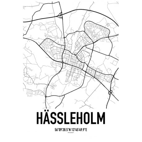 Hässleholm Karta Poster. Hitta dina posters online hos Wallstars