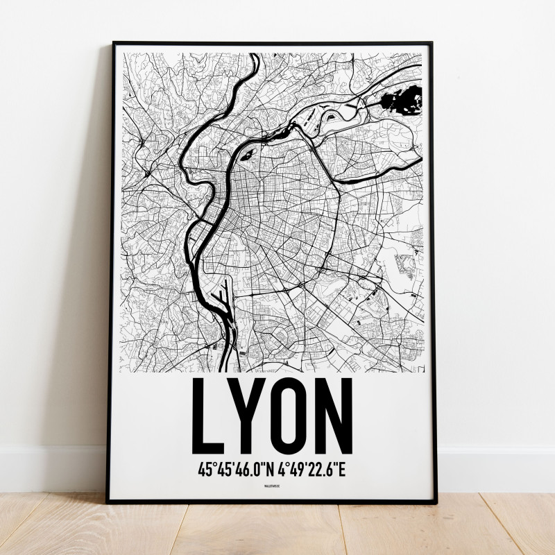 Lyon Karta Poster